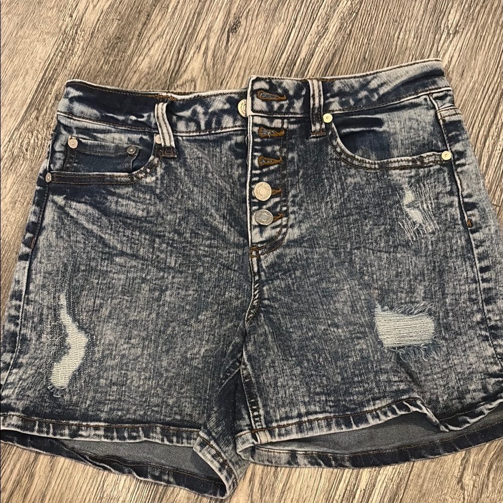 Indigo Rein Blue Jean Shorts Distressed High-Waisted